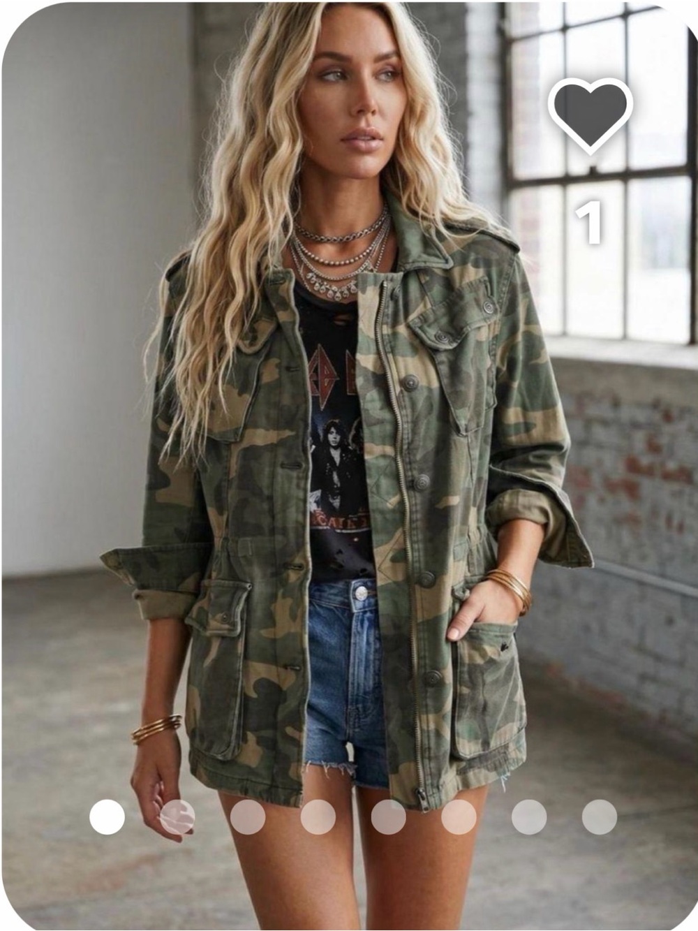 Free People Camo Jacket - Small